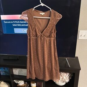 Aeropostale Brown Babydoll Mini Dress
